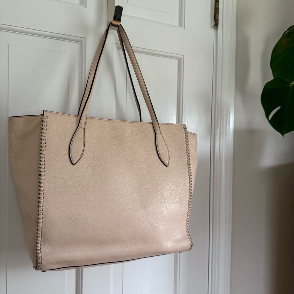 Kate Spade Light Pink Tote Bag with Textured Finish